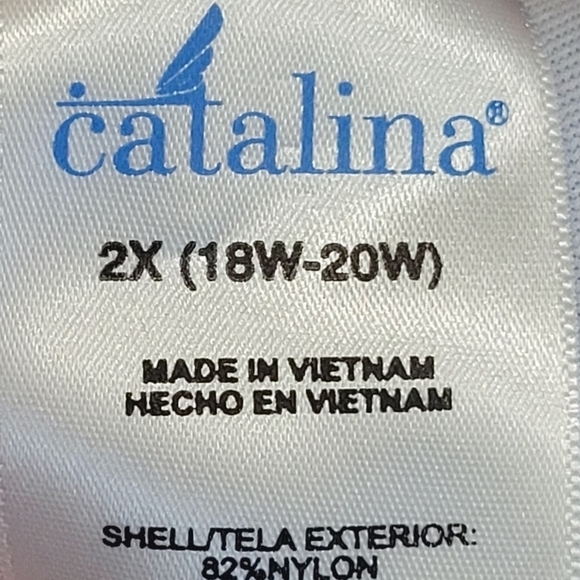 Catalina 2X Swim Top Stripes Colorful Nautical Halter Padded - Picture 4 of 4